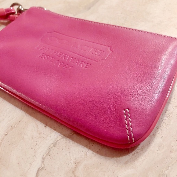 Coach Wristlet Wallet - Pink Genuine Leather - Picture 2 of 6